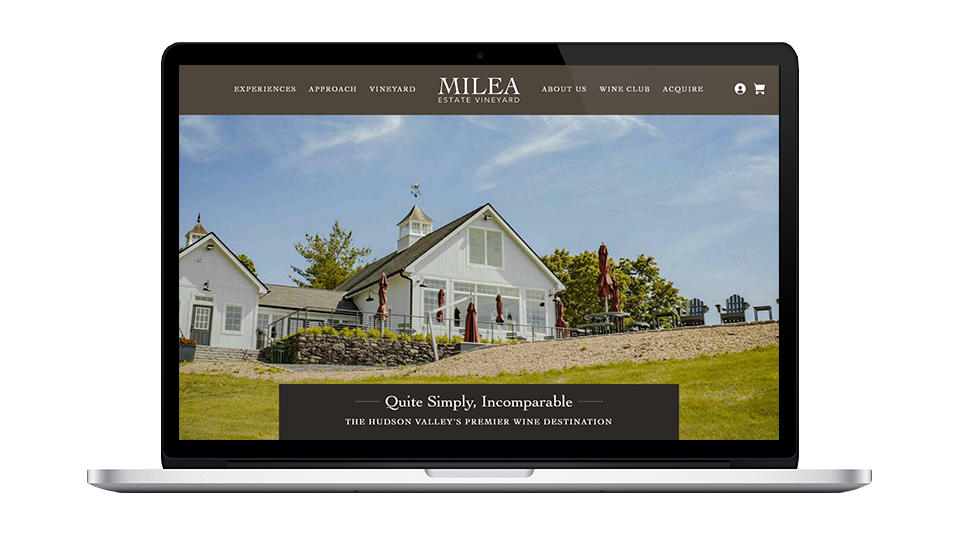 Website for Milea Estate Vineyard